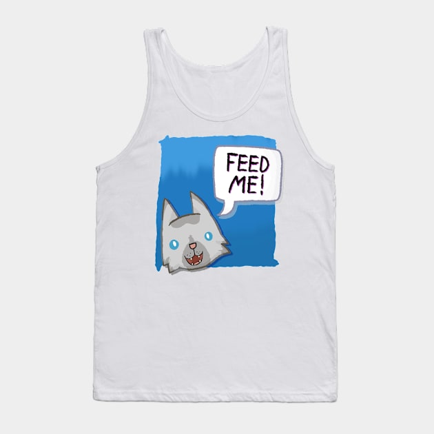 Feed Me! [Lynx Point Cat With A Blue Background] Tank Top by Quirkball